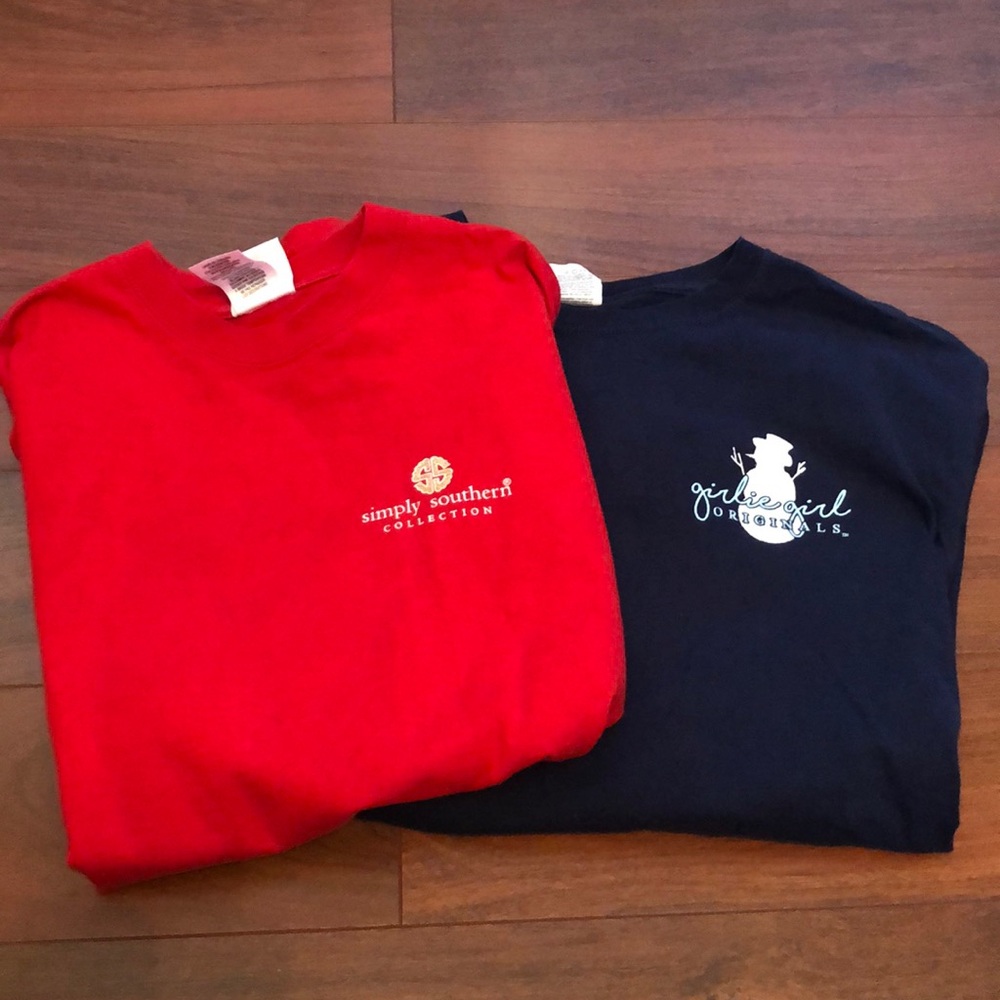 Christmas winter lot- long sleeve shirts simply southern  women’s size medium